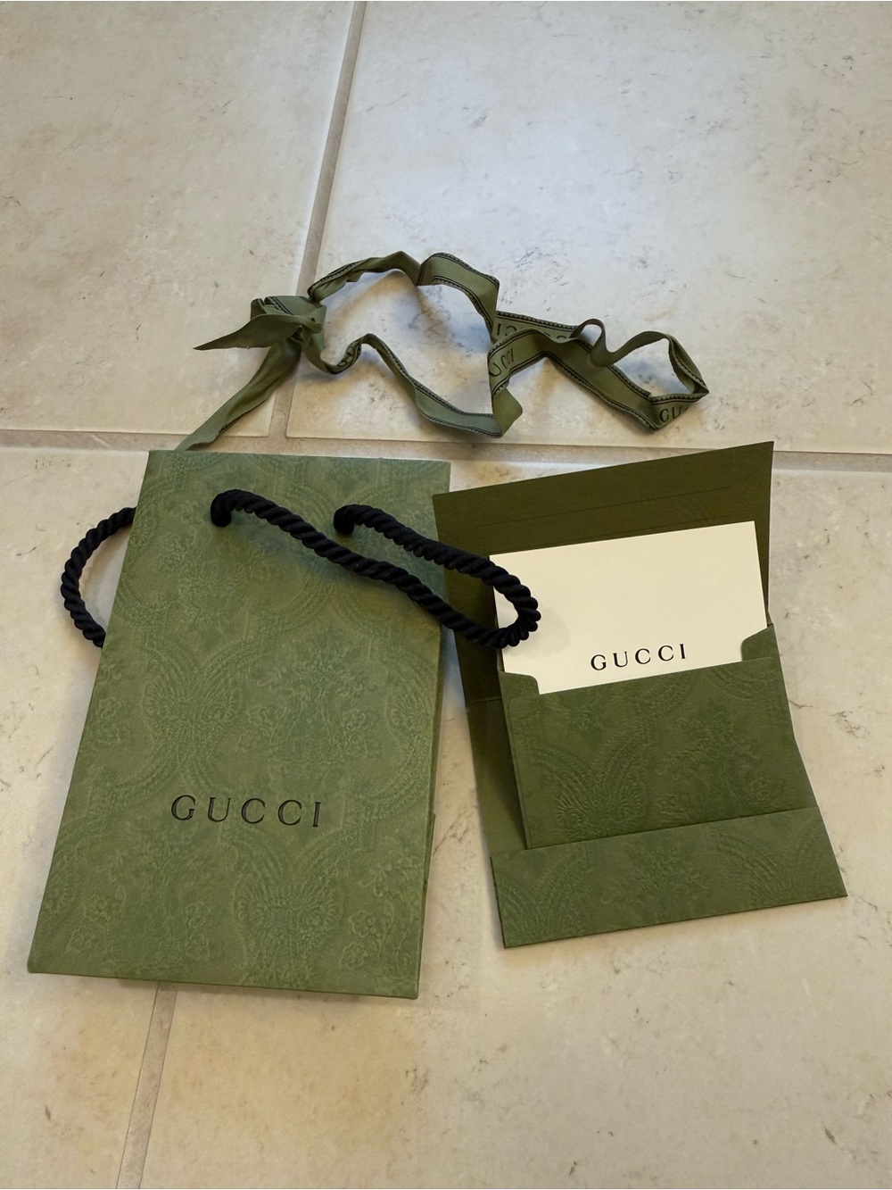 Authentic Gucci Gift Bag and Envelope Set